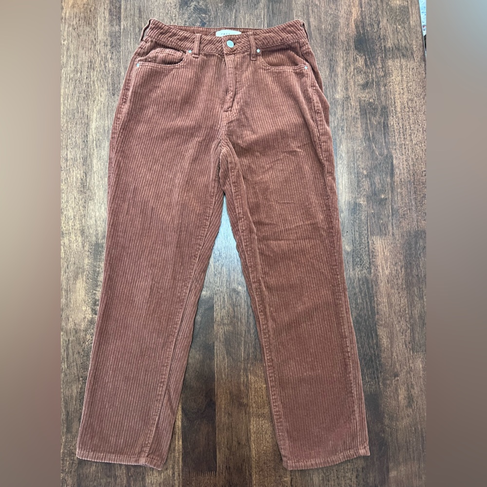 PacSun Mom Jean Corduroy Pants Relaxed Fit Tapered Cropped Ankle